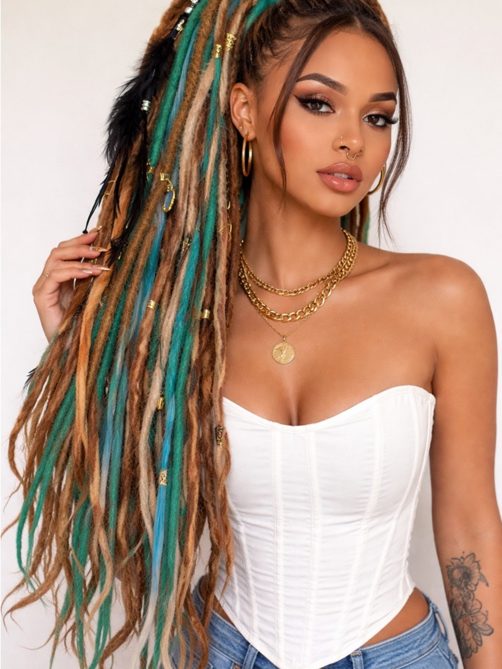 Emerald Dune Goddess Loc Ponytail 24 inches long